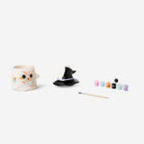Flying Tiger Copenhagen DIY ghost mug with lid and paint, showcasing the spooky ceramic mug for hobby painting projects.