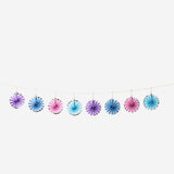 Colorful paper fans garland from Flying Tiger Copenhagen, 200 cm long for festive party decorations.