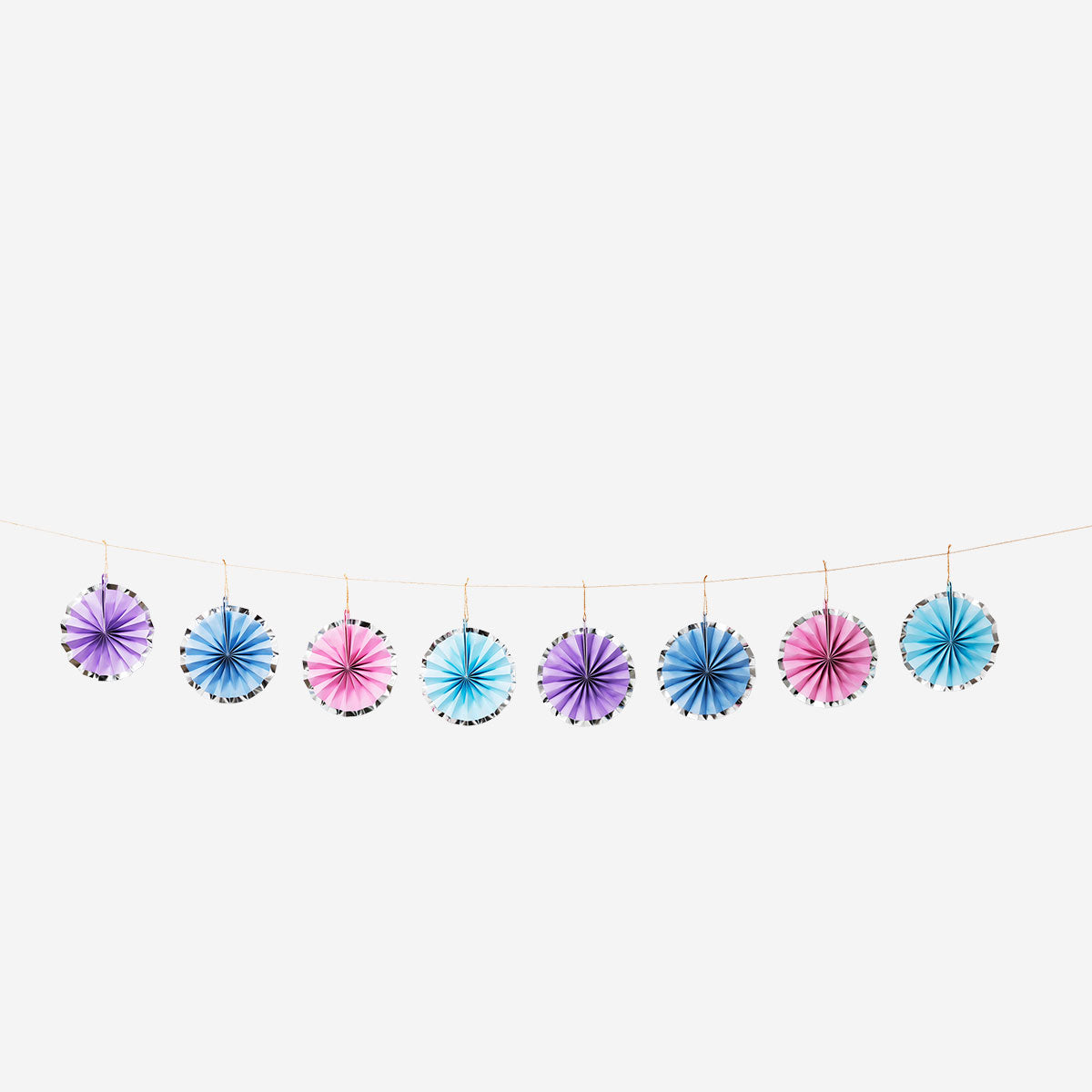 Colorful paper fans garland from Flying Tiger Copenhagen, 200 cm long for festive party decorations.