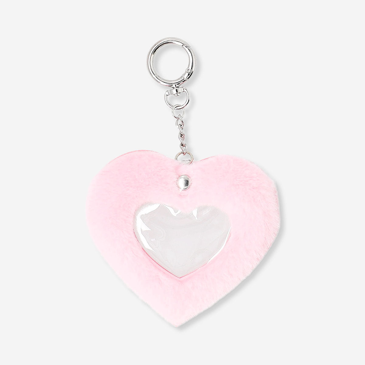 Flying Tiger Copenhagen heart-shaped textile keyring with a small picture frame, perfect for holding a personal photo.