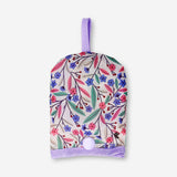 Colorful textile foldable fan with multi-colored flower patterns, designed by Flying Tiger Copenhagen for convenient cooling.