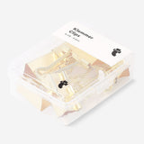Set of six Flying Tiger Copenhagen Bulldog clips for office use, small metal clips for papers and documents.