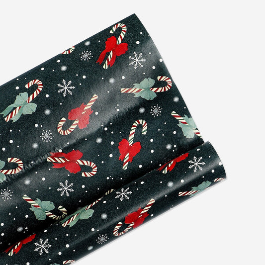 400 cm craft wrapping paper - Candy canes