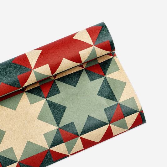 400 cm di carta da regalo artigianale - Stelle di Natale