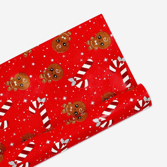 400 cm craft wrapping paper - Gingerbread men