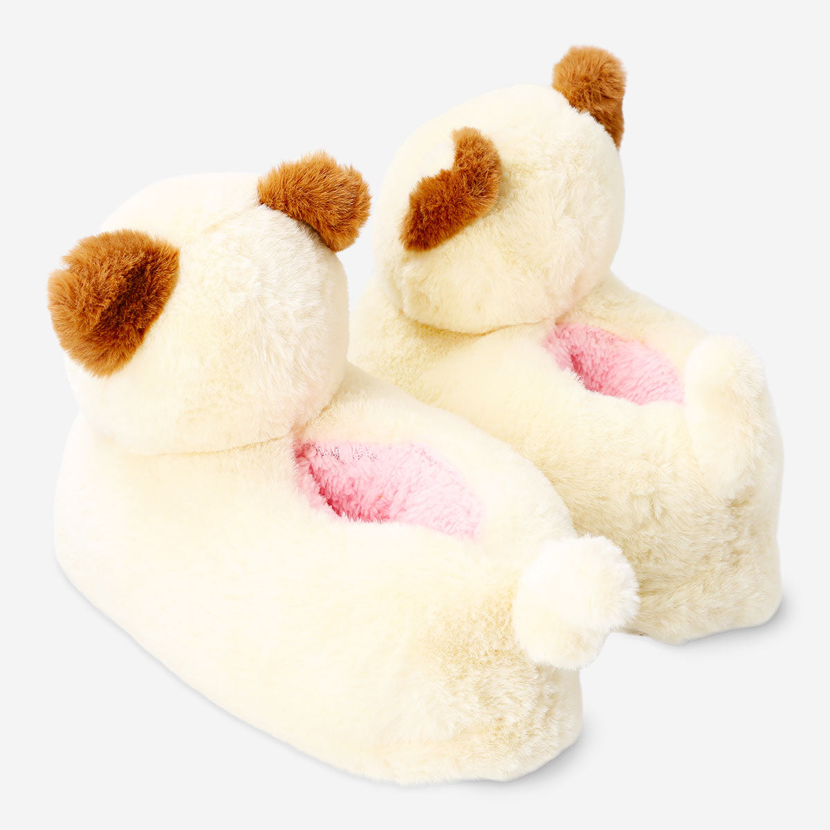 Flying Tiger Copenhagen cat slippers in size 37/38 made of soft textile with a cute cat design.