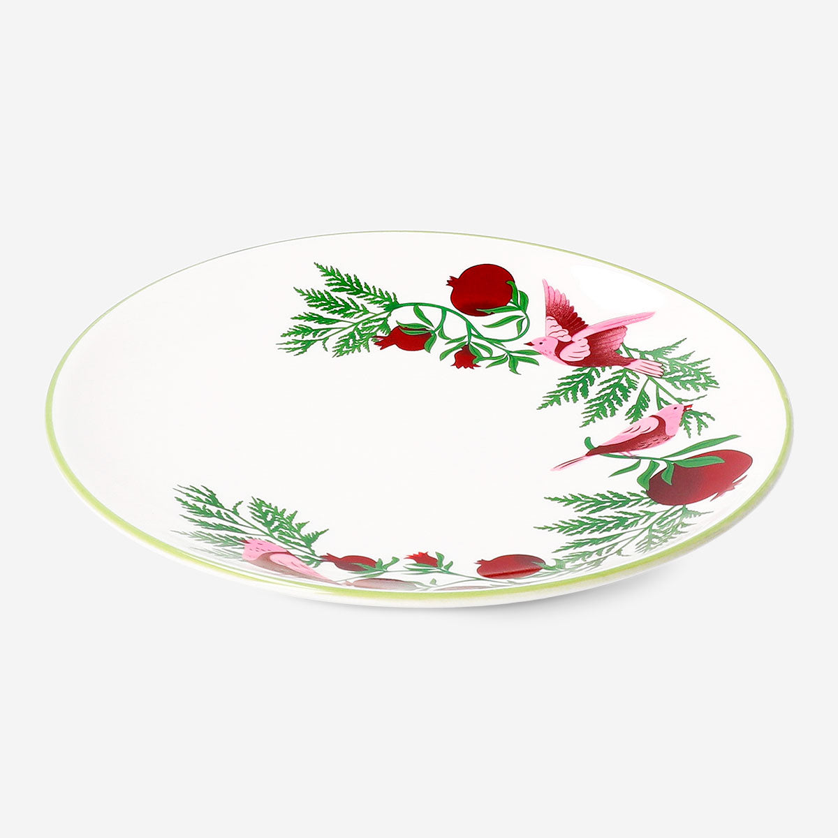 Round 20 cm ceramic plate with festive Christmas print from Flying Tiger Copenhagen, suitable for holiday dining.