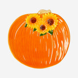 Round ceramic plate with embossed sunflower pattern, 20 cm, ideal for kitchen table settings, by Flying Tiger Copenhagen