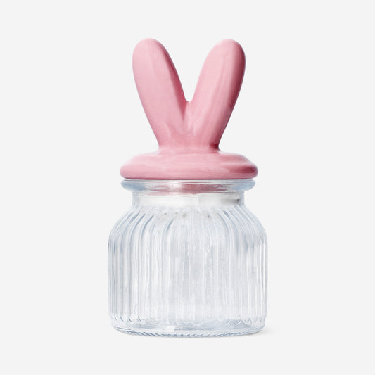 Glass storage jar with bunny ears - 20 cm