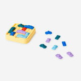 Flying Tiger Copenhagen IQ car puzzle mini game with colorful interlocking pieces for brain-teasing fun.