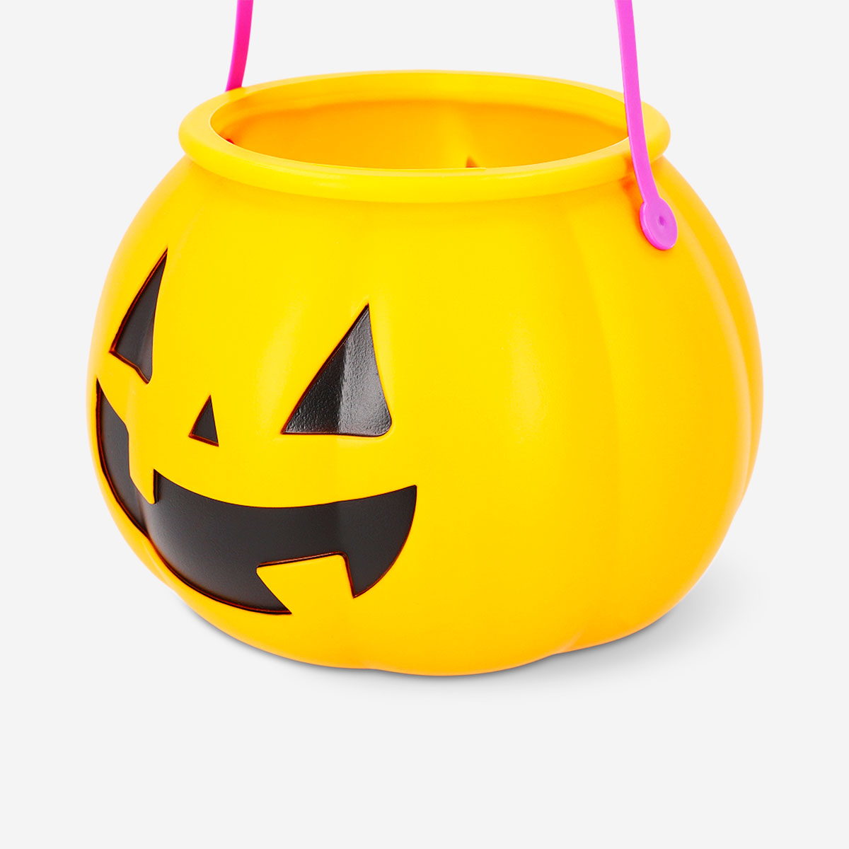 Orange pumpkin-shaped Trick or Treat bucket for Halloween parties by Flying Tiger Copenhagen, perfect for collecting treats