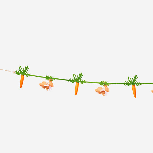 Felt garland with bunnies and carrots - 150 cm