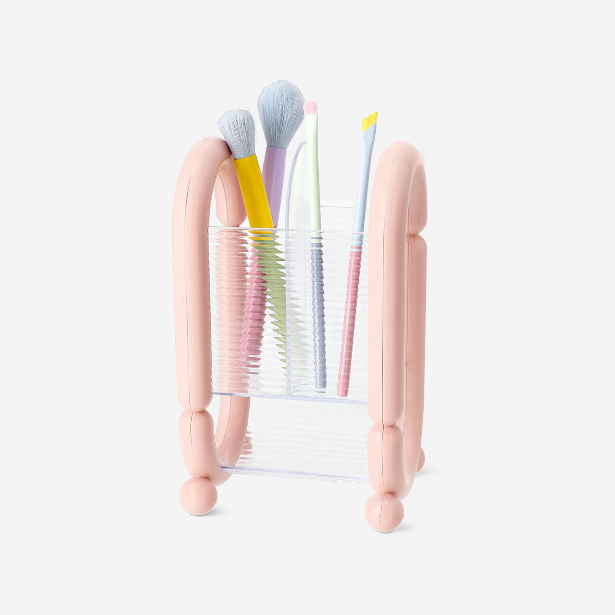 Pink Flying Tiger Copenhagen cosmetic organiser for makeup brushes, featuring multiple compartments for personal care storage.