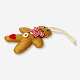 Felt gingerbread man ornament
