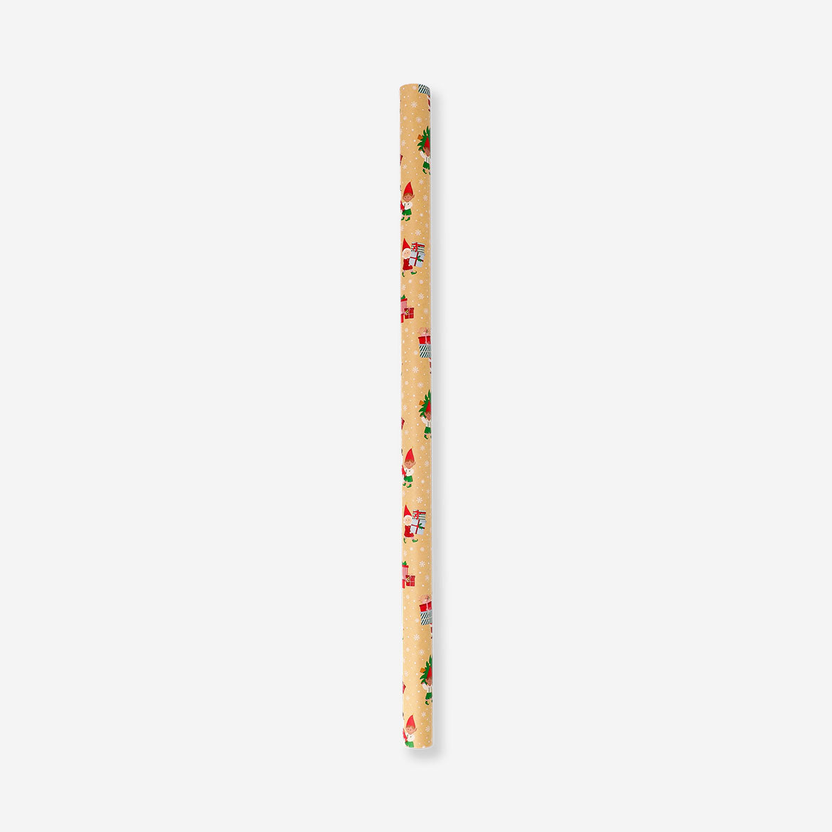 Decorative 400 cm elf print craft wrapping paper from Flying Tiger Copenhagen for office gift wrapping.