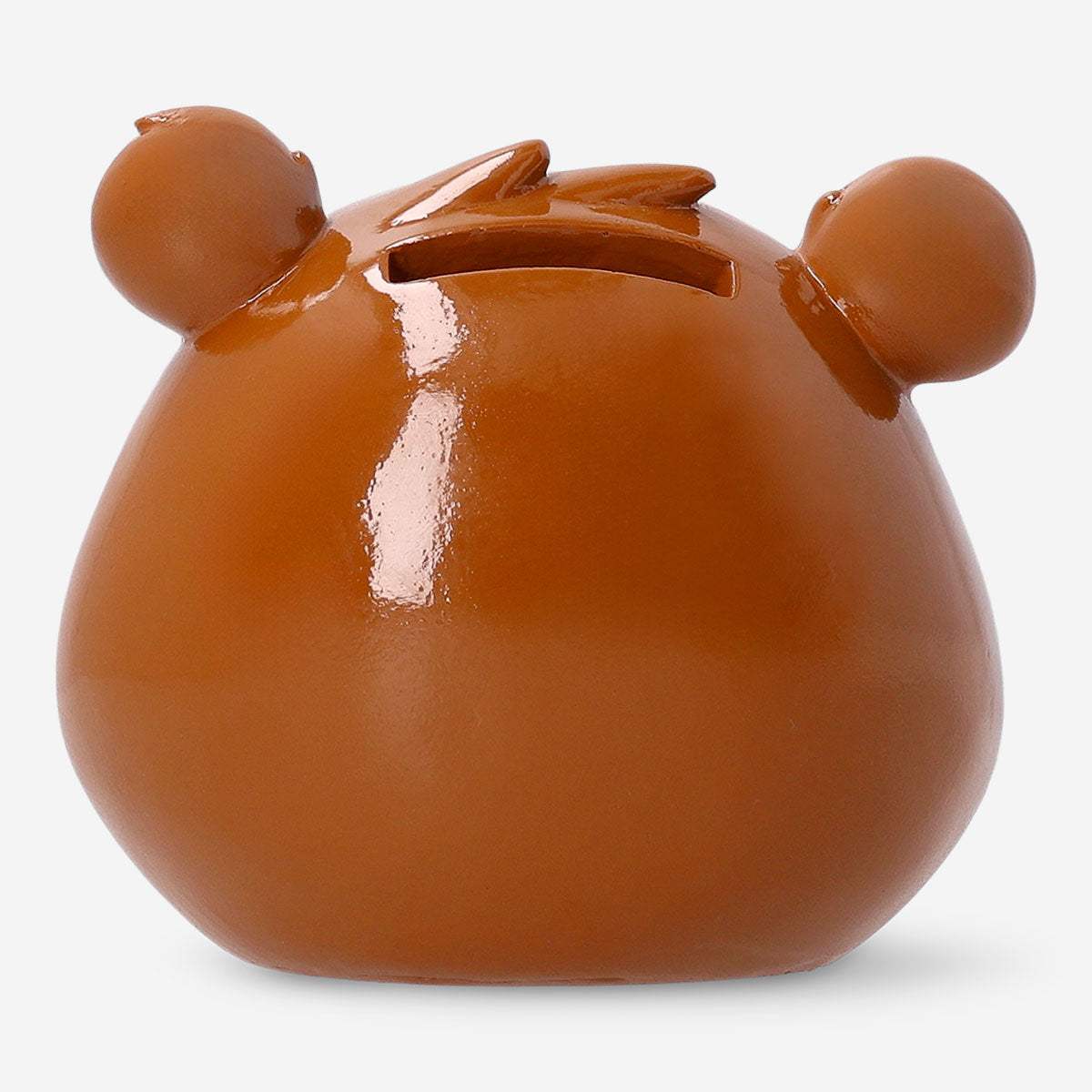 Brown bear money bank from Flying Tiger Copenhagen, 11 cm tall, made of ceramic, featuring a cute bear design for saving coins.