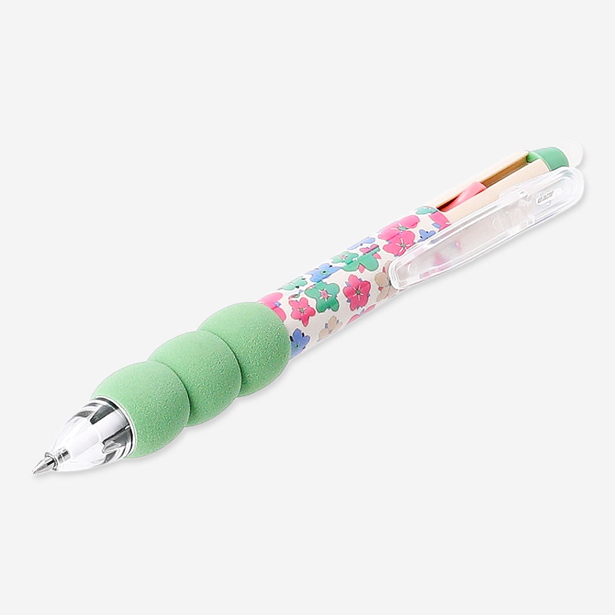 Flying Tiger Copenhagen erasable multi-colored gel pen with a flower design, perfect for office use and creative writing.