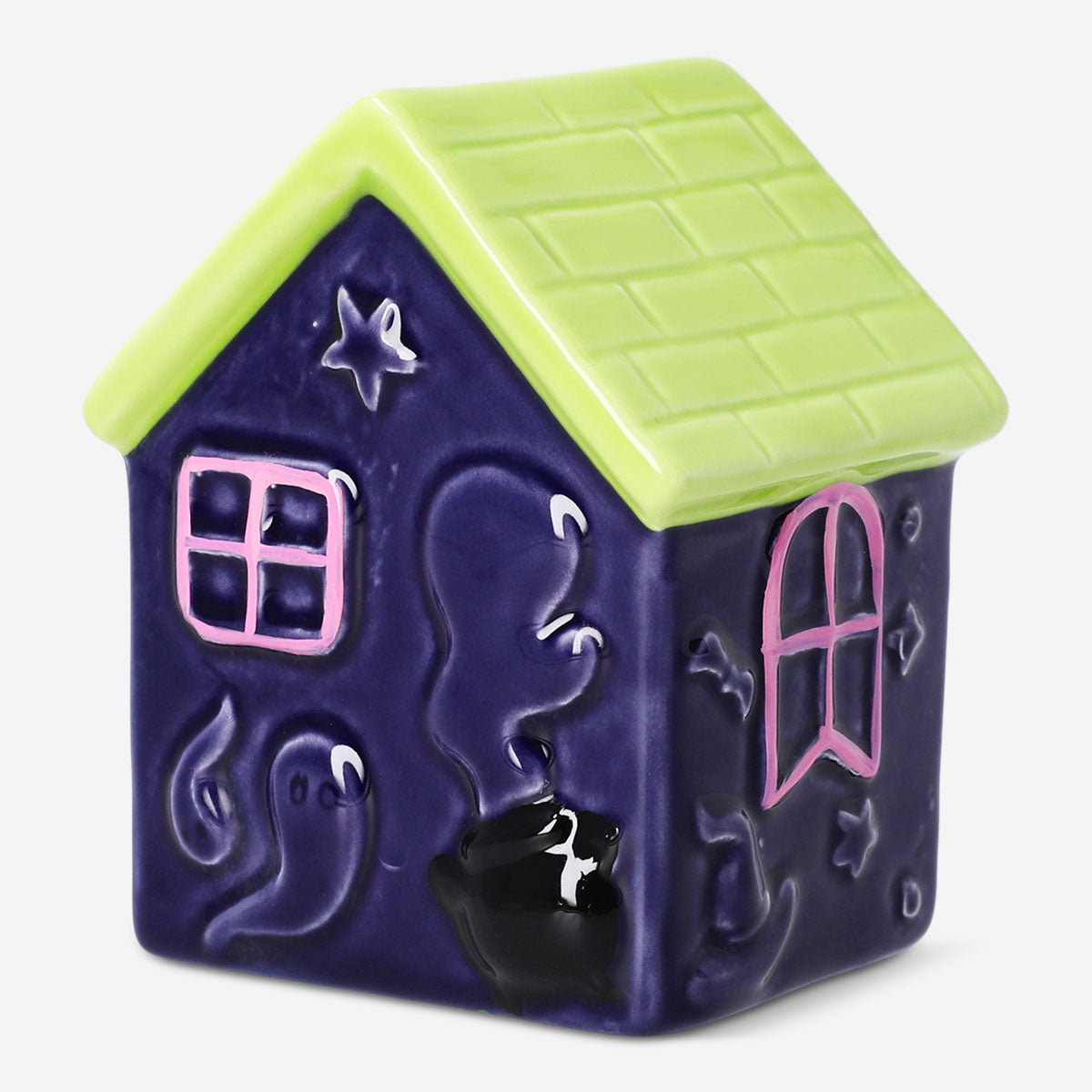 Decorative ceramic Halloween house by Flying Tiger Copenhagen, 10 cm tall, featuring spooky design and intricate details for home decor.