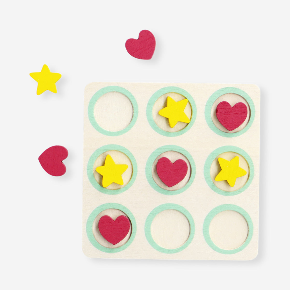Flying Tiger Copenhagen Tic Tac Toe game with colorful game board and pieces for fun, strategic play.