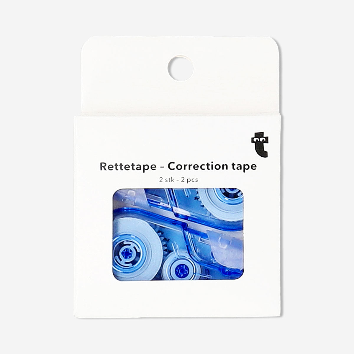 Two Flying Tiger Copenhagen correction tapes for office use, white tape applicators with transparent cases.