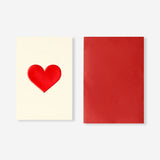 Set of five Flying Tiger Copenhagen red heart greeting cards for office occasions, featuring simple heart designs.