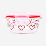 Flying Tiger Copenhagen glass food container with Christmas print, 12 cm, ideal for kitchen storage and festive meals.