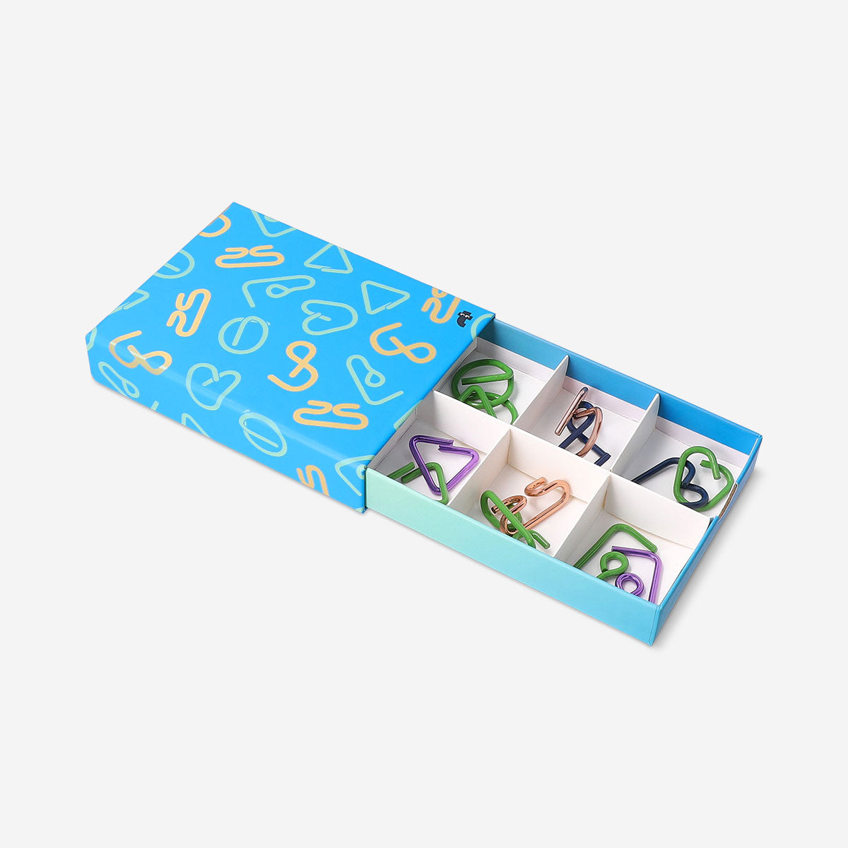 Flying Tiger Copenhagen metal IQ puzzle game with interlocking metal pieces and challenging design for brain-teasing fun.