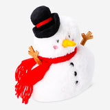 Soft plush snowman toy by Flying Tiger Copenhagen, featuring a cute face, orange nose, and cozy winter attire.
