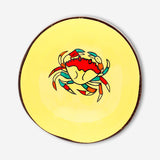 Hand-painted coconut bowl with crab motif, 13 cm, by Flying Tiger Copenhagen, showcasing detailed artwork on a natural coconut shell.