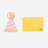 Flying Tiger Copenhagen office greetings card featuring a honeycomb festive hat design, suitable for holiday or celebratory occasions.