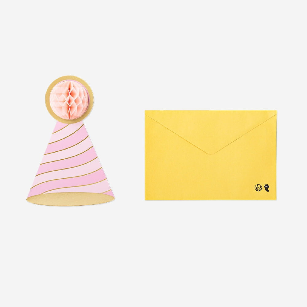 Flying Tiger Copenhagen office greetings card featuring a honeycomb festive hat design, suitable for holiday or celebratory occasions.