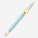 Blue Flying Tiger Copenhagen ballpoint pen with a fold flower clip, suitable for office use.