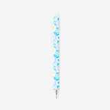 Erasable blue gel ink pen with floral design from Flying Tiger Copenhagen, ideal for office and writing tasks.