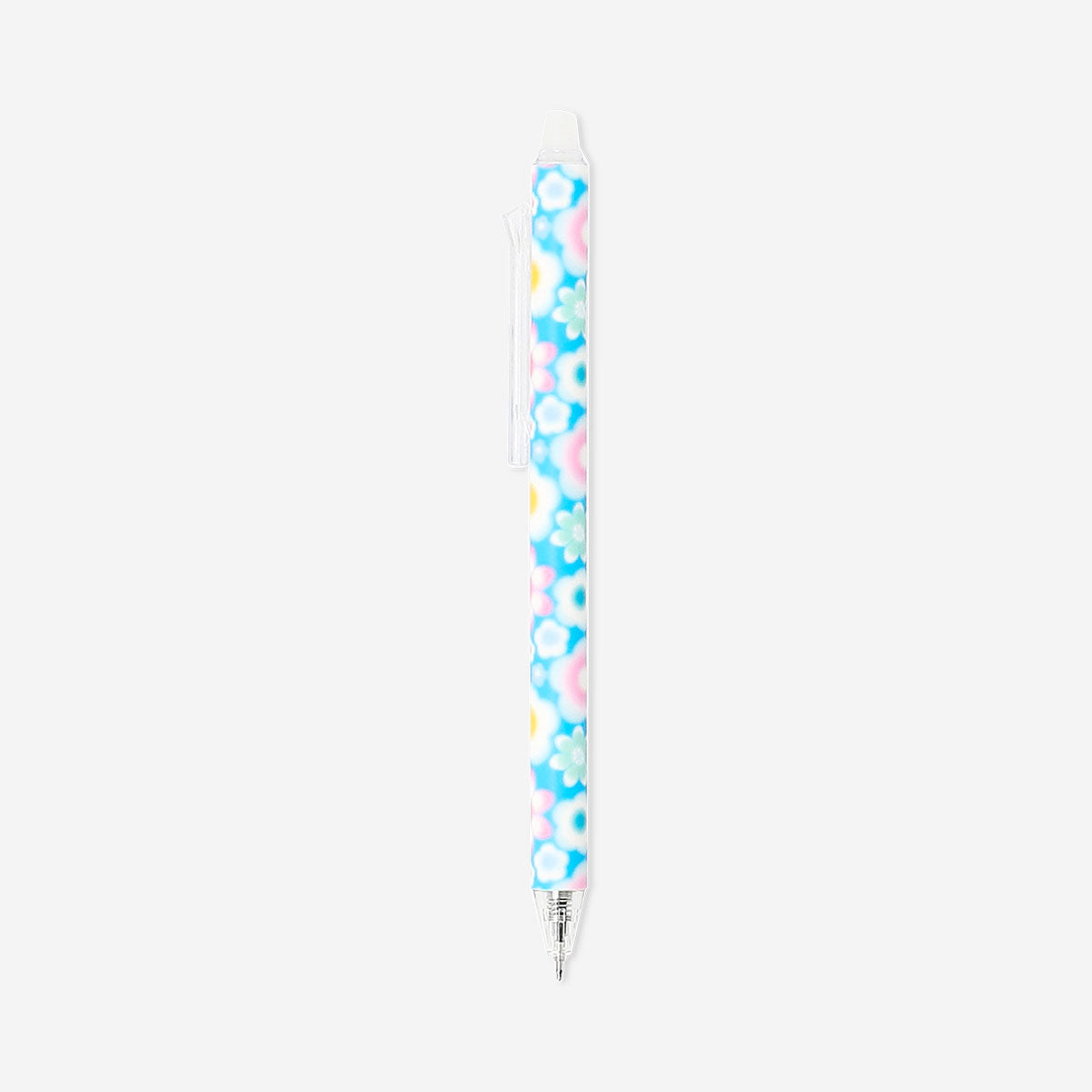 Erasable blue gel ink pen with floral design from Flying Tiger Copenhagen, ideal for office and writing tasks.