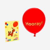 Office birthday card featuring a sausage dog holding a balloon, from Flying Tiger Copenhagen, with colorful design and cheerful illustration.