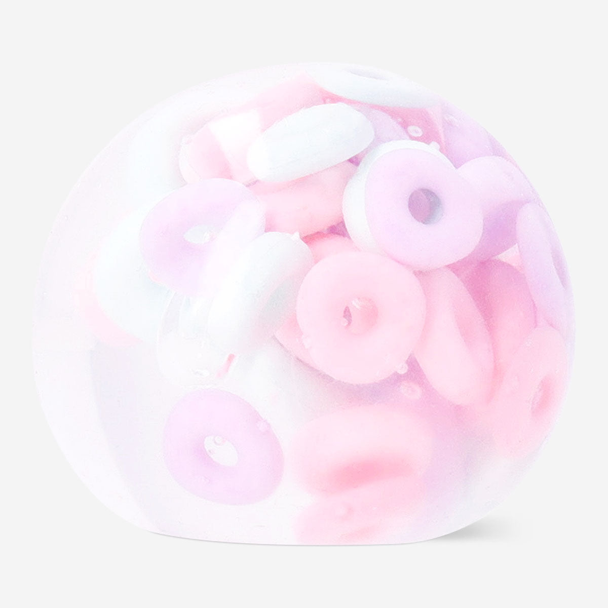 Flying Tiger Copenhagen cereal-shaped fidget ball gadget, colorful and textured for stress relief and tactile fun.