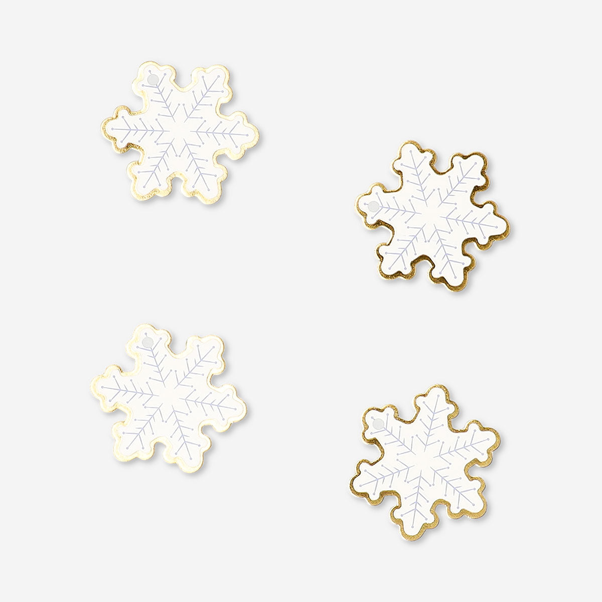 Set of 10 Snowflake gift tags from Flying Tiger Copenhagen, decorative office gift tags with snowflake designs.