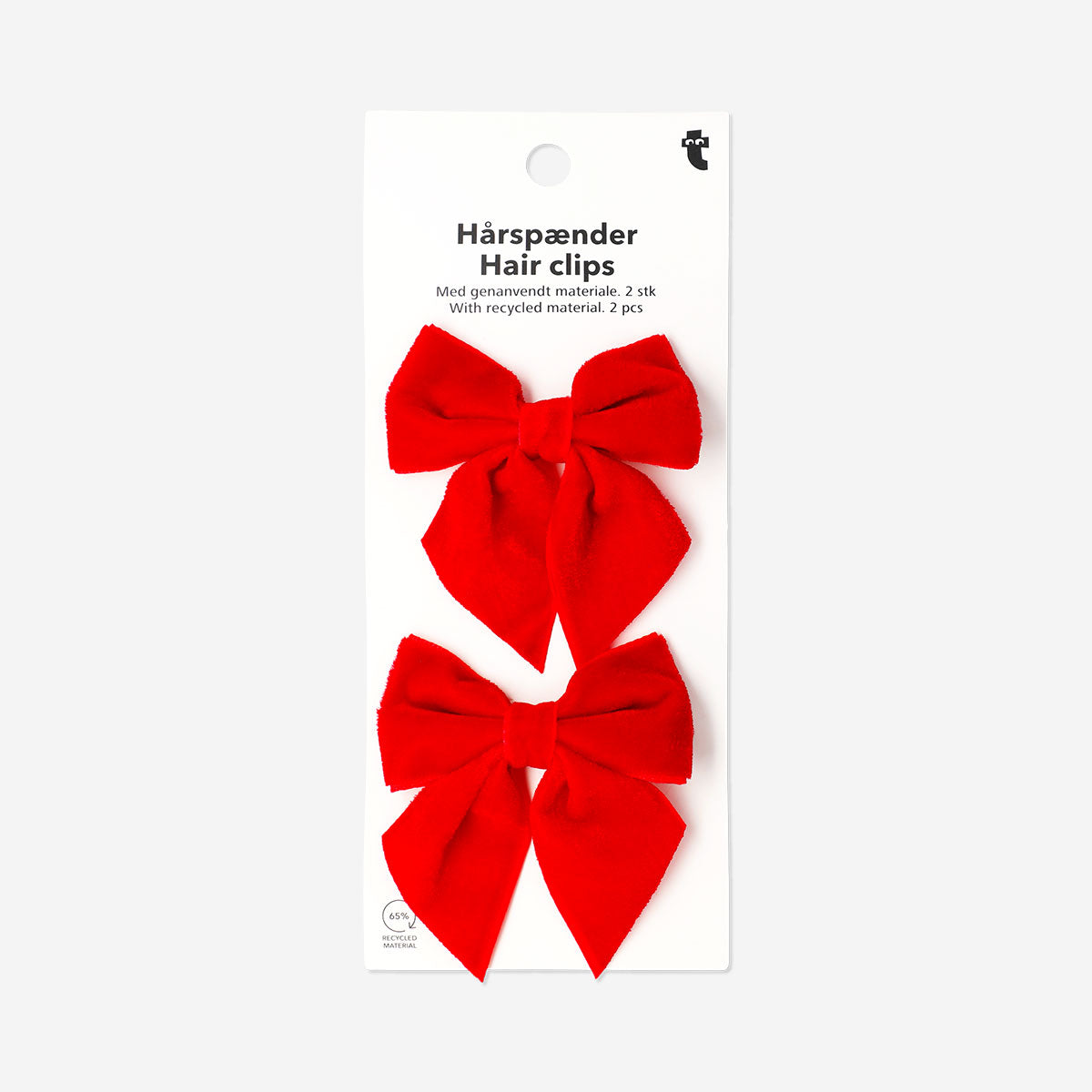 Hair clips - Red velvet bows
