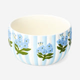 Blue floral bowl with stripes - 12 cm