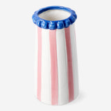 Ceramic vase with pink stripes, 15 cm tall, decorative home accessory from Flying Tiger Copenhagen.