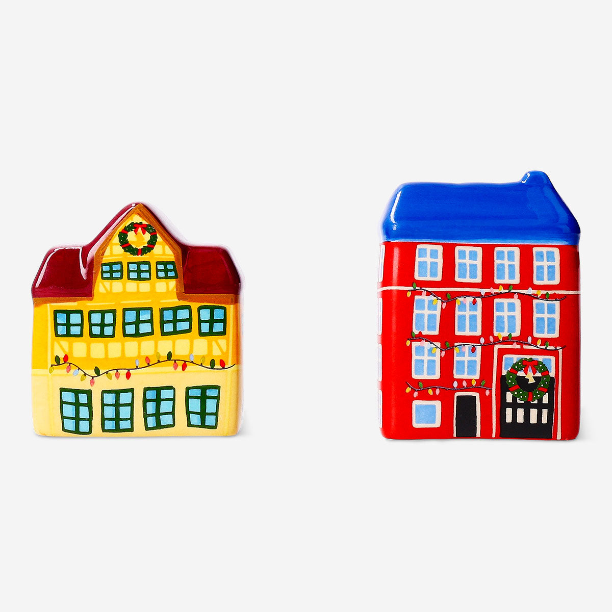 Salt and pepper house set by Flying Tiger Copenhagen, 2-piece kitchen spice shakers with cute house-shaped design.