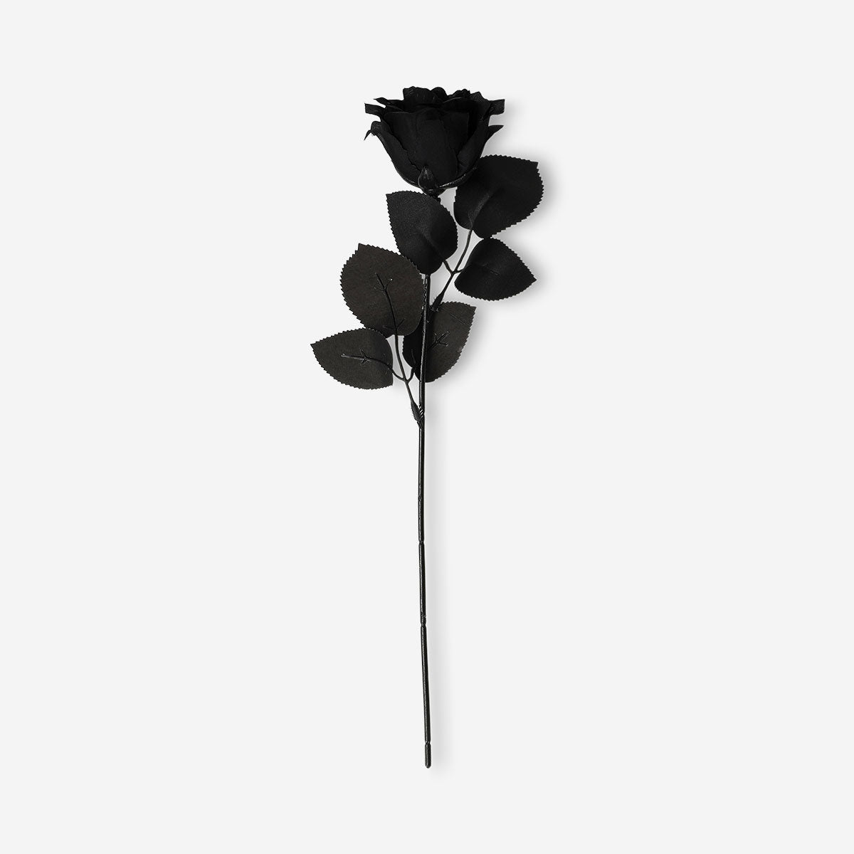 Black decorative flower resembling a rose, ideal for home decor, by Flying Tiger Copenhagen.