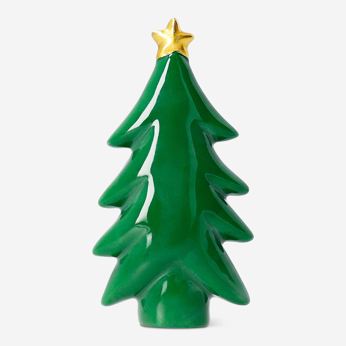 Decorative ceramic Christmas tree, 8 cm tall, in white with colorful accents, ideal for holiday home decor from Flying Tiger Copenhagen