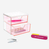 Flying Tiger Copenhagen cosmetic organizer with drawers, 11x10x13 cm, perfect for storing personal care items and toiletries.