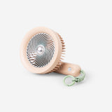 Handheld fan with strap - Beige and silver
