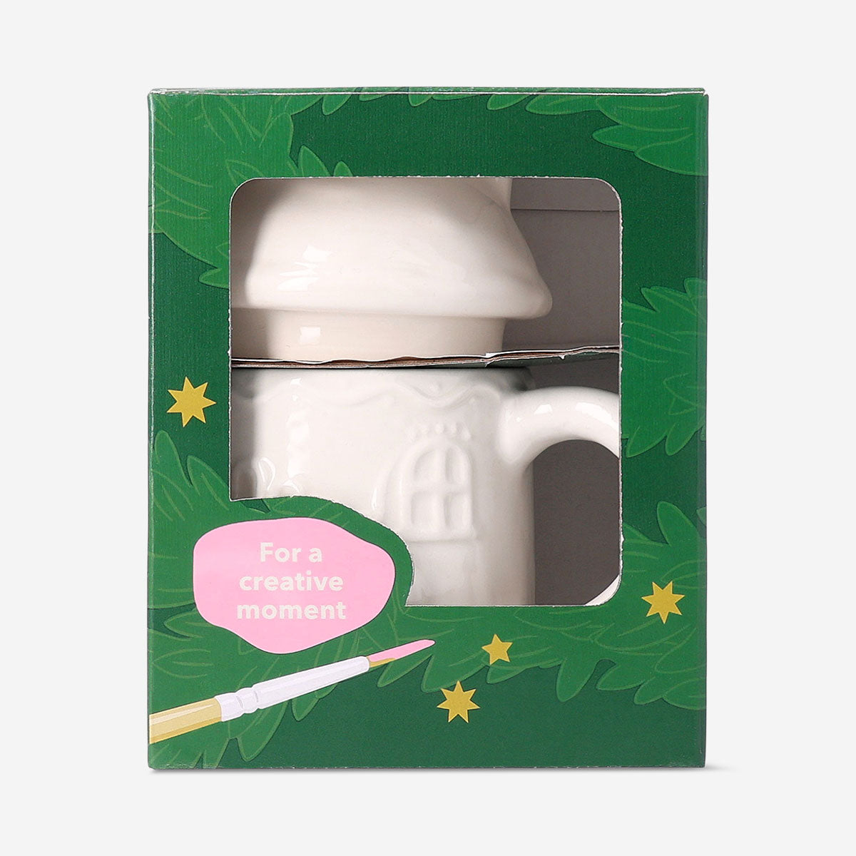 DIY house mug by Flying Tiger Copenhagen, 300 ml ceramic mug with house design, ideal for craft and hobby enthusiasts.