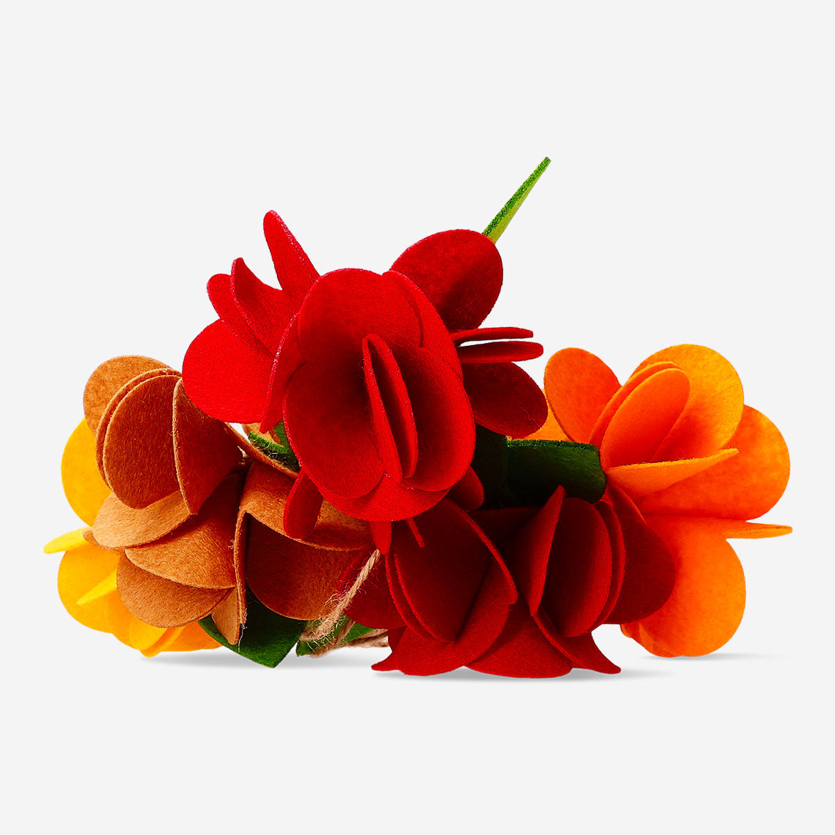 Colorful felt flower garland, 200 cm long, ideal for party decorations, by Flying Tiger Copenhagen.