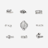 Set of nine Gothic textile rings from Flying Tiger Copenhagen featuring adjustable designs and intricate gothic patterns.