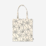 Flying Tiger Copenhagen Halloween tote bag with spider web textile design, featuring spooky black and orange web patterns.