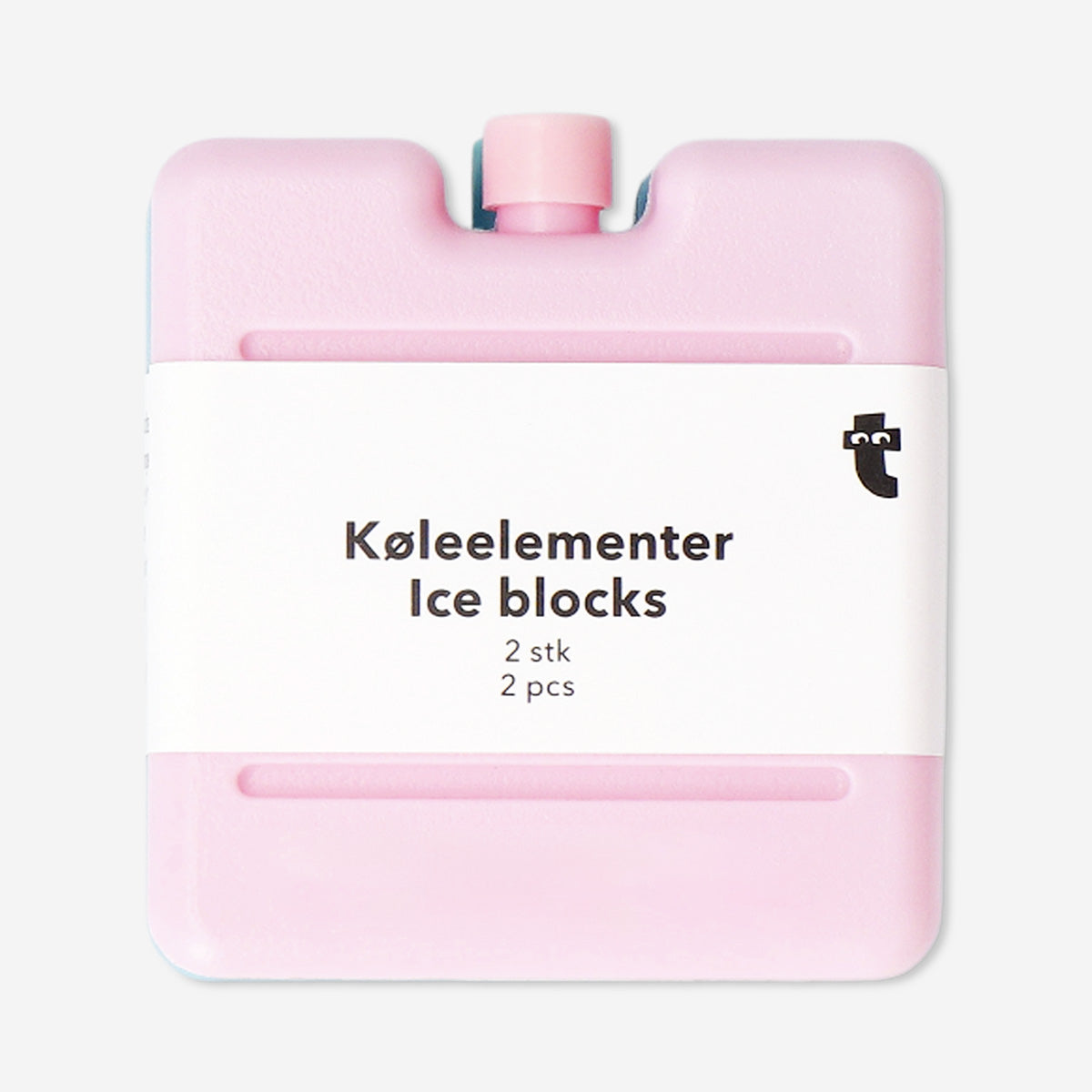 Two colorful blue and pink ice blocks for home use, featuring vibrant designs from Flying Tiger Copenhagen.